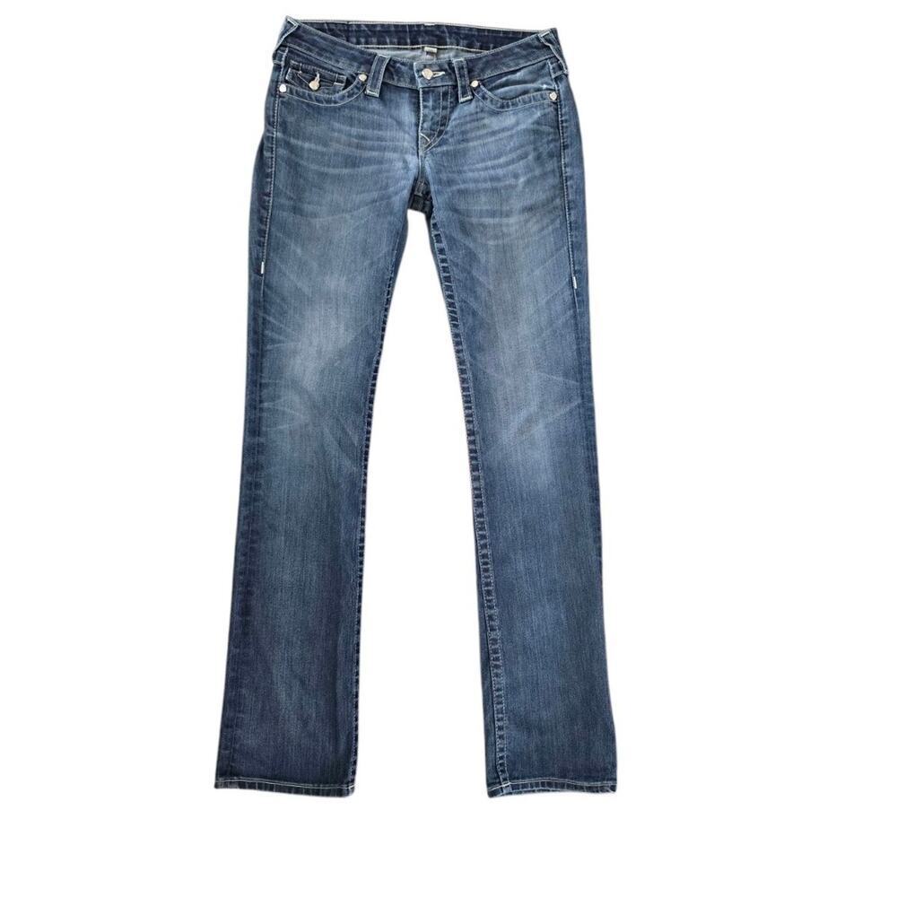 True Religion Straight Wild Willow Swarovski Crystal  Hardware Horse Shoe Jean29